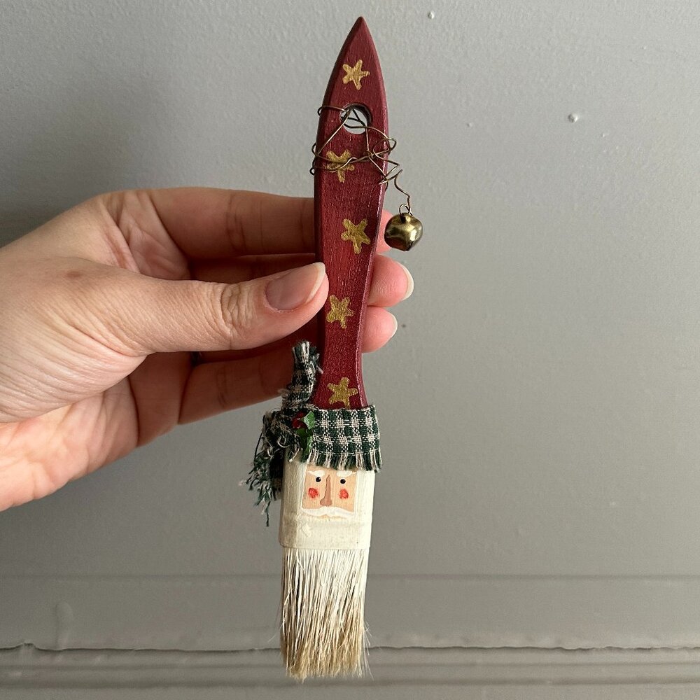 Handmade Santa Paintbrush Christmas Ornament Decoration